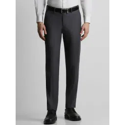 Peter England Grey Slim Fit Trousers-image-8