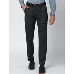 Peter England Grey Slim Fit Trousers-image-5