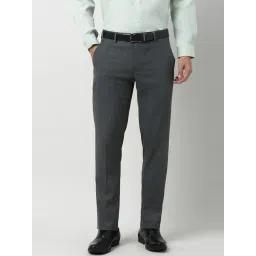 Peter England Grey Slim Fit Trousers-picture-28