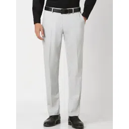 Peter England Grey Slim Fit Trousers-image-34