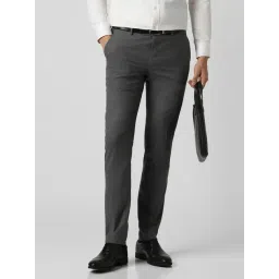 Peter England Grey Slim Fit Trousers-picture-36