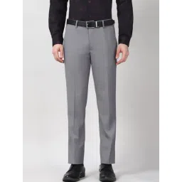 Peter England Grey Slim Fit Trousers-picture-32