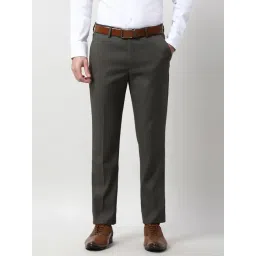 Peter England Grey Slim Fit Trousers-picture-27