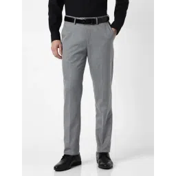 Peter England Grey Slim Fit Trousers-image-0