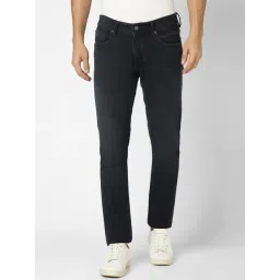 Peter England Jeans Black Cotton Slim Fit Jeans-image-2