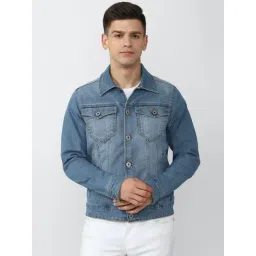 Peter England Jeans Blue Regular Fit Denim Jacket-picture-22