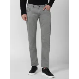 Peter England Jeans Grey Cotton Slim Fit Jeans-picture-24