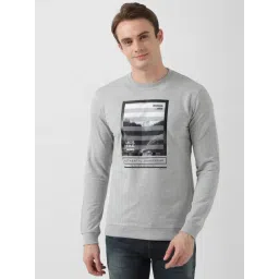 Peter England Jeans Grey Slim Fit Printed Sweatshirt-picture-10