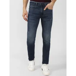 Peter England Jeans Navy Slim Fit Distressed Jeans-picture-31