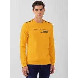 Peter England Jeans Yellow Slim Fit Printed Sweatshirt-picture-14