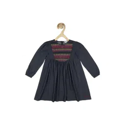 Peter England Kids Grey Embroidered Full Sleeves Dress-image-7