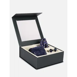 Peter England Men Accessory Gift Set of  Tie Pocket Square And Cufflink-picture-27