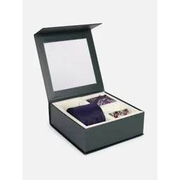 Peter England Men Accessory Gift Set of Tie Pocket Square And Cufflink Comes with a box-picture-26