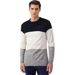 peter england Men Acrylic Patterned Round Neck Sweater-picture-32