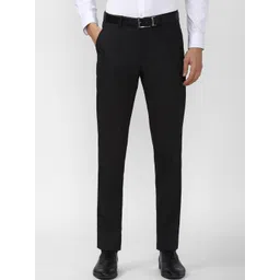 Peter England Men Black Slim Fit Trousers-picture-18