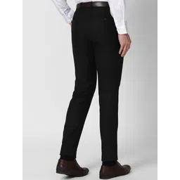 Peter England Men Black Slim Fit Trousers image 5