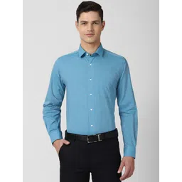 Peter England Men Blue Slim Fit Formal Shirt-picture-23