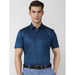 Peter England Men Blue Slim Fit Pure Cotton Formal Shirt-picture-27