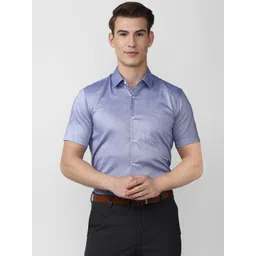 Peter England Men Blue Slim Fit Pure Cotton Formal Shirt-picture-32