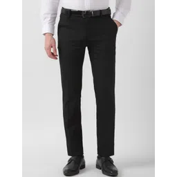 Peter England Men Checked Slim Fit Formal Trousers-picture-18