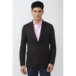 peter england Men Checkered Single Breasted Formal Blazer-picture-19