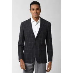 peter england Men Checkered Single Breasted Formal Blazer-picture-24