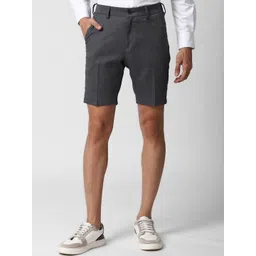 Peter England Men Grey Slim Fit Regular Shorts-picture-12
