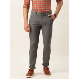 Peter England Men Grey Super Slim Fit Chino Trousers-picture-26