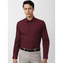 Peter England Men Maroon Slim Fit Formal Shirt-picture-36