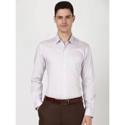 Peter England Men Micro Ditsy Printed Slim Fit Opaque Formal Shirt-picture-10