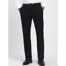 Peter England Men Mid Rise Slim Fit Formal Trousers-picture-29