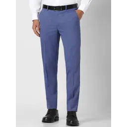 Peter England Men Mid Rise Slim Fit Plain Formal Trousers-picture-10