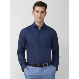 Peter England Men Navy Blue Slim Fit Formal Shirt-picture-40