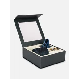 Peter England Men Printed Tie Pocket Square And Cufflink Accessory Gift Sets-picture-20