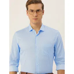 Peter England Men Pure Cotton Slim Fit Geometric Printed Formal Shirt-picture-11