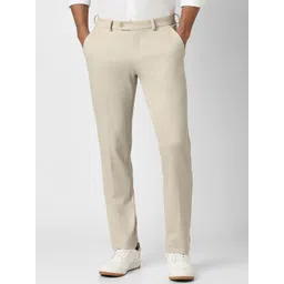 Peter England Men Regular Fit Mid-Rise Formal Trousers-picture-11