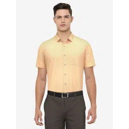 Peter England Men Regular Fit Orange Formal Shirt-picture-27