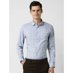 Peter England Men Slim Fit Checked Formal Shirt-picture-28