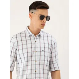 Peter England Men Slim Fit Checked  Pure Cotton Casual Shirt-image-39