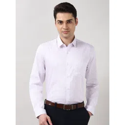 Peter England Men Slim Fit Floral Printed Spread Collar Pure Cotton Formal Shirt-picture-31