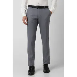 peter england Men Slim Fit Grey Polyester Trousers-picture-13