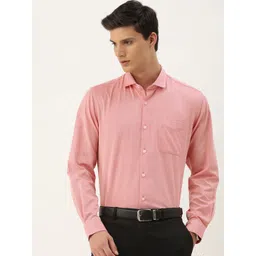 Peter England Men Slim Fit Opaque Self Design Formal Shirt-picture-24