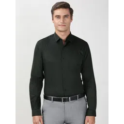 Peter England Men Slim Fit Solid Spread Collar Pure Cotton Formal Shirt-picture-23