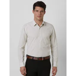 Peter England Men Slim Fit Spread Collar Micro Checked Cotton Formal Shirt-picture-31