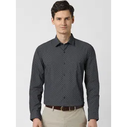 Peter England Men Slim Fit Spread Collar Micro Ditsy Printed Cotton Formal Shirt-picture-34