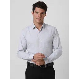 Peter England Men Slim Fit Spread Collar Solid Cotton Formal Shirt-picture-15
