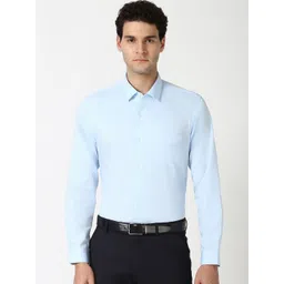 Peter England Men Slim Fit Spread Collar Solid Cotton Formal Shirt image 1