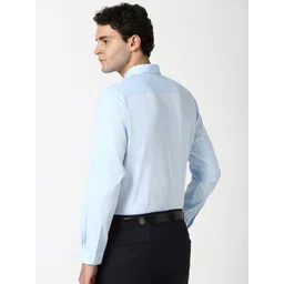 Peter England Men Slim Fit Spread Collar Solid Cotton Formal Shirt image 5