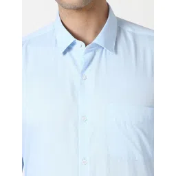 Peter England Men Slim Fit Spread Collar Solid Cotton Formal Shirt image 3