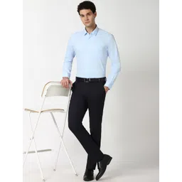 Peter England Men Slim Fit Spread Collar Solid Cotton Formal Shirt image 4